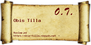 Obis Tilla névjegykártya